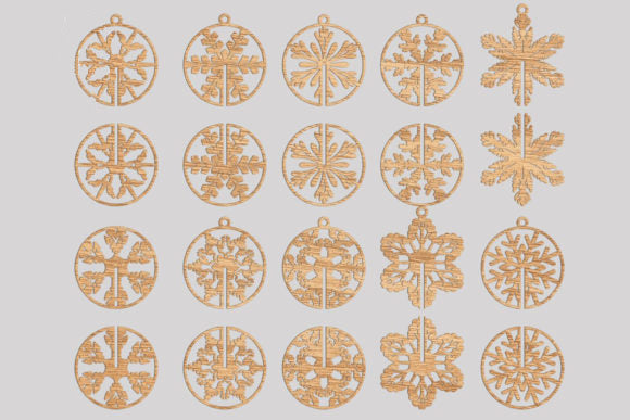 3D Wooden Snowflakes