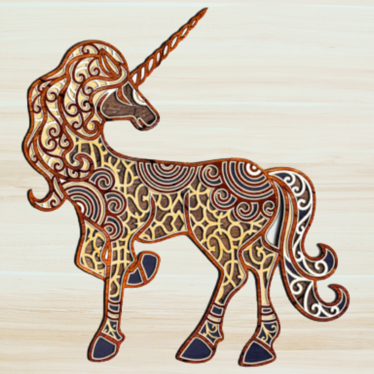 Multi Layered 3D Colorful Animal Wooden Wall Art