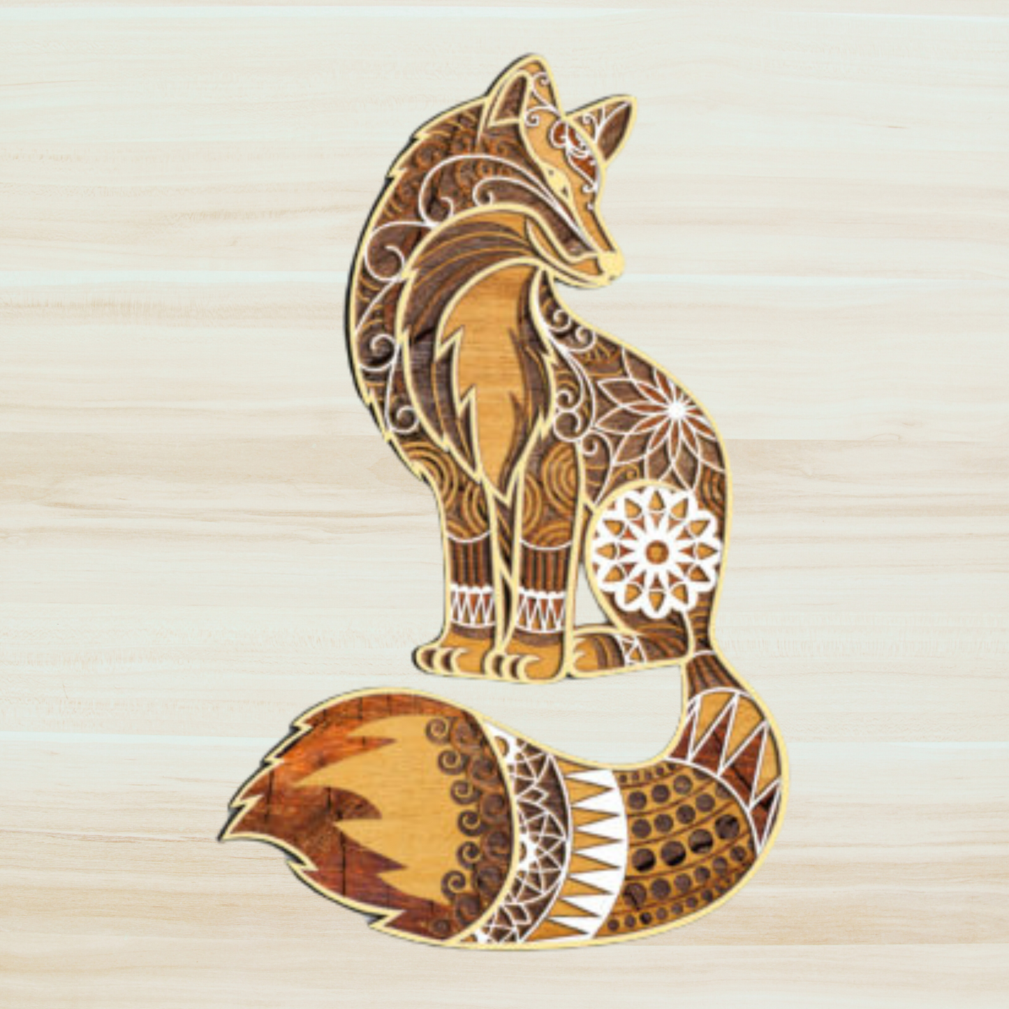 Multi Layered 3D Colorful Animal Wooden Wall Art