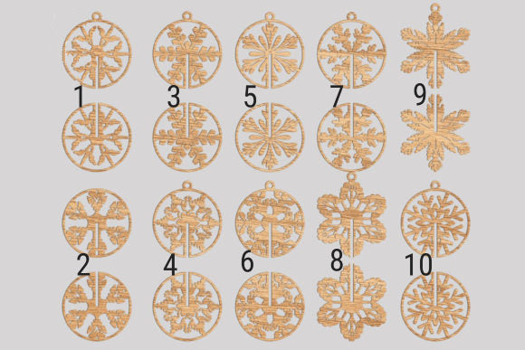 3D Wooden Snowflakes